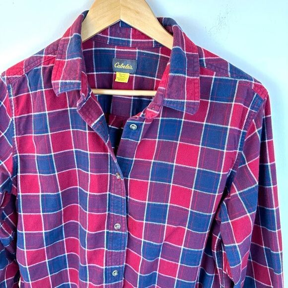 Cabelas Red and Blue Flannel Shirt Women’s XL Read - Picture 3 of 9